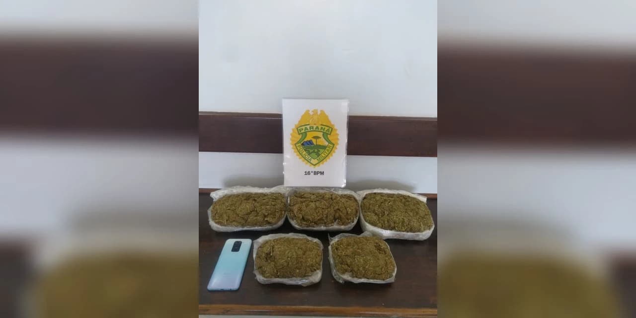 Polícia apreende mais de dois kg de maconha durante abordagem, em Guarapuava