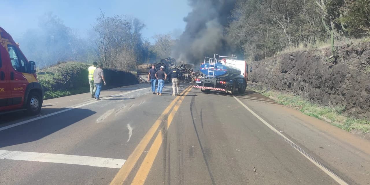 Acidente entre caminhões deixa vítima fatal na BR 277, em Cantagalo