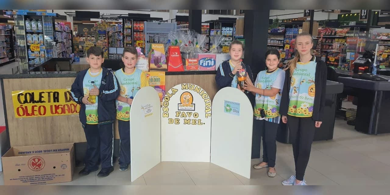 Escola Municipal Favo de Mel realiza ação de coleta de óleo usado