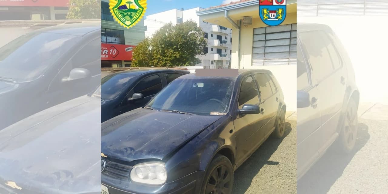 Carro é apreendido na Vila Santana, em Prudentópolis