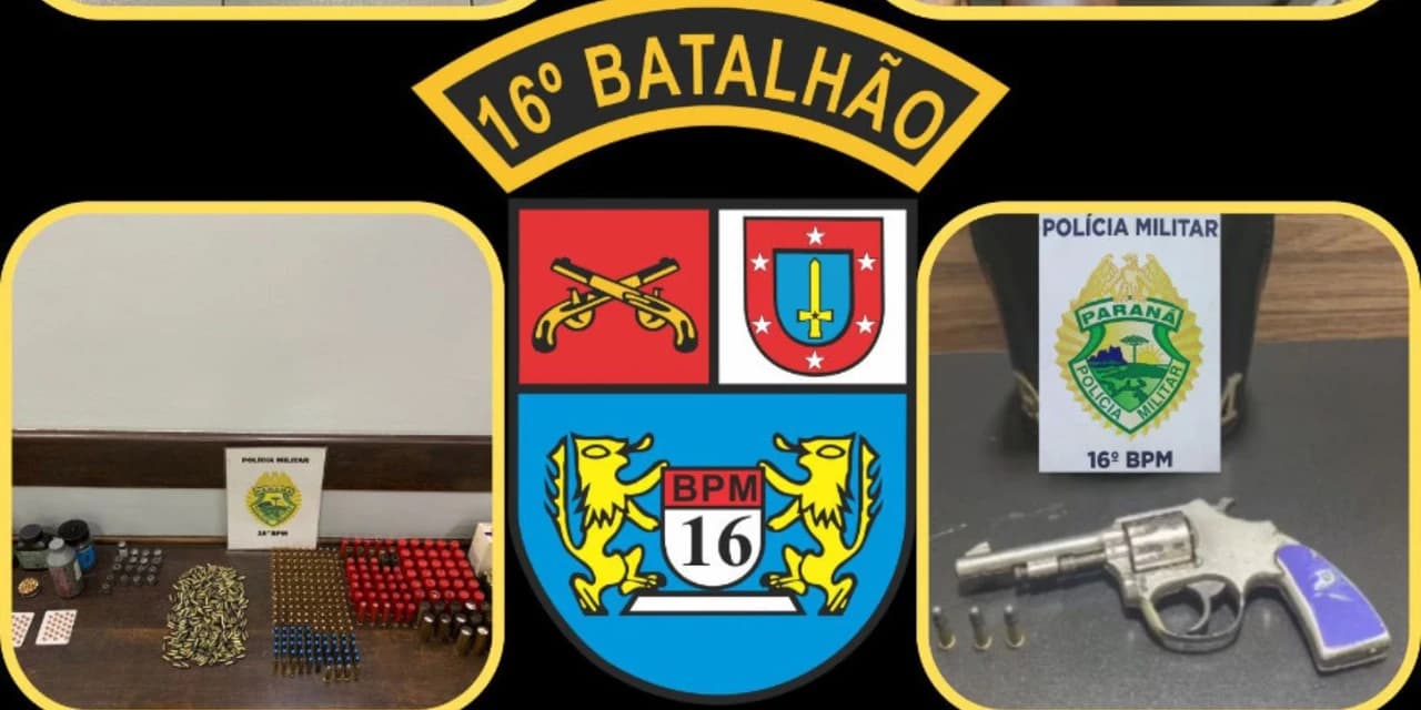 16º Batalhão da Polícia Militar apreende 12 armas de fogo nos últimos quatro dias, em cidades da região