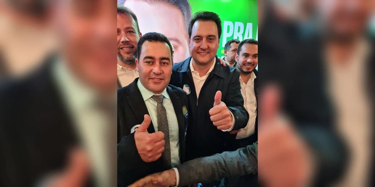 Prefeito de Guamiranga Marcelo Leite manifesta apoio à reeleição de Ratinho Junior durante encontro em Curitiba