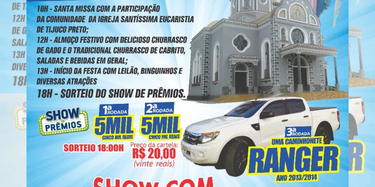 Festa em louvor à Nossa Sra. do Patrocínio é neste domingo (25), na linha Esperança
