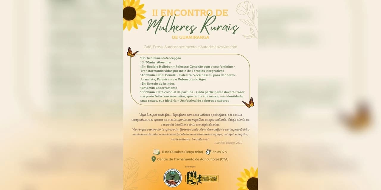 II Encontro das Mulheres Rurais de Guamiranga é na próxima terça (11)