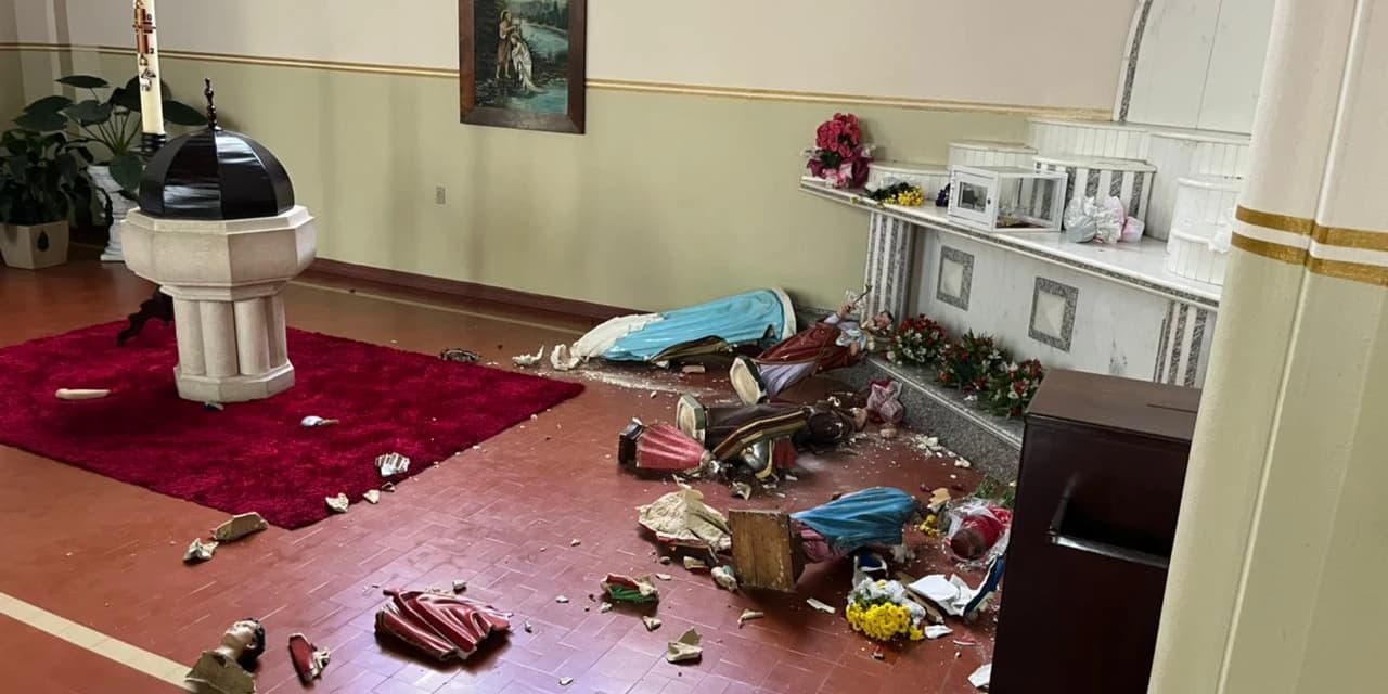 Igreja de São Mateus do Sul tem 28 imagens quebradas em ato de vandalismo