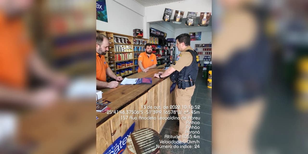 Polícia Militar de Pinhão monta policiamento comercial no município