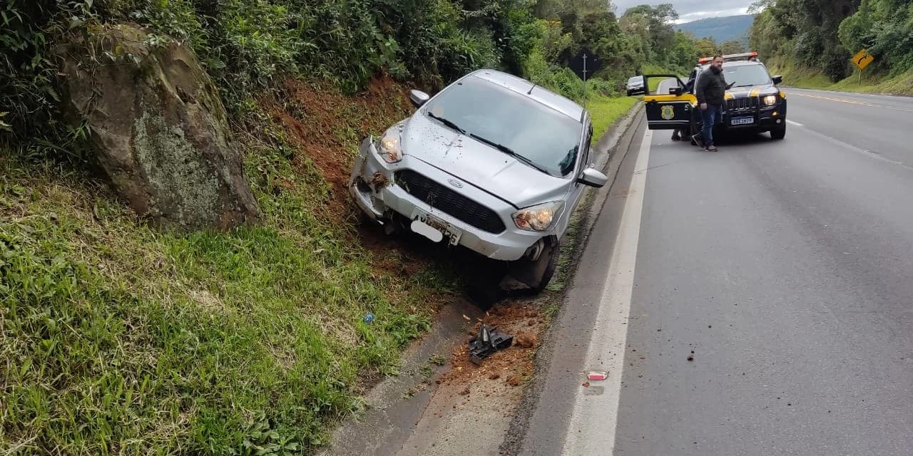 Mulher fica ferida após acidente na BR 277, na Serra da Esperança
