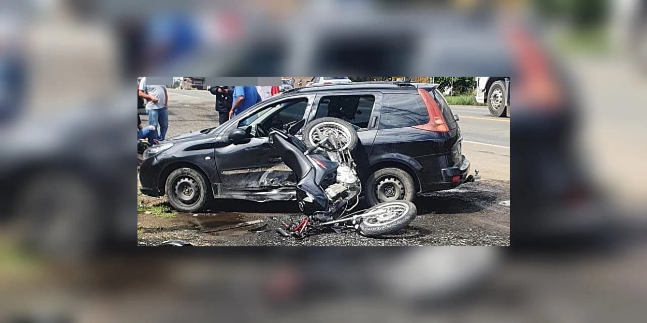 Em Irati motociclista fica ferido em acidente na BR 153