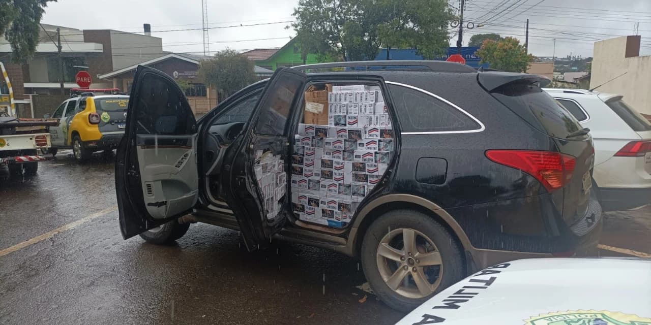 Polícia apreende cigarros contrabandeados, recupera veículo furtado e prende autores, em Iretama