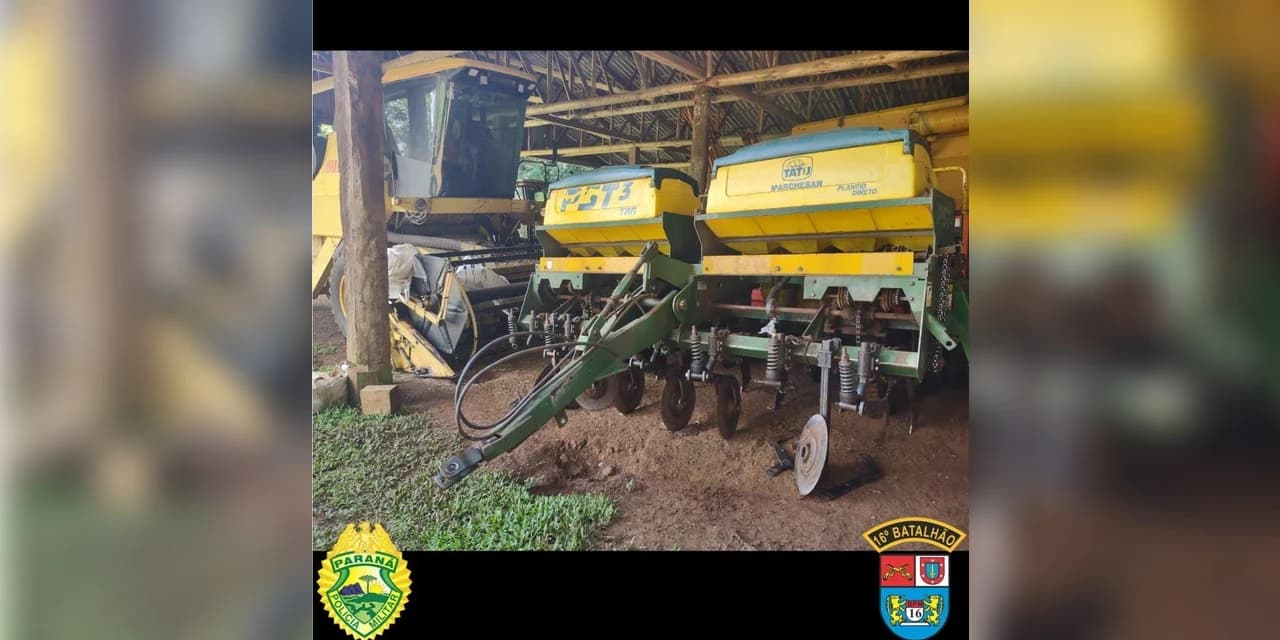 Patrulha Rural do Turvo recupera plantadeira furtada na cidade de Ivaiporã