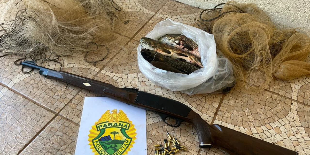 Homem é preso por porte irregular de arma de fogo e pescar em período proibido