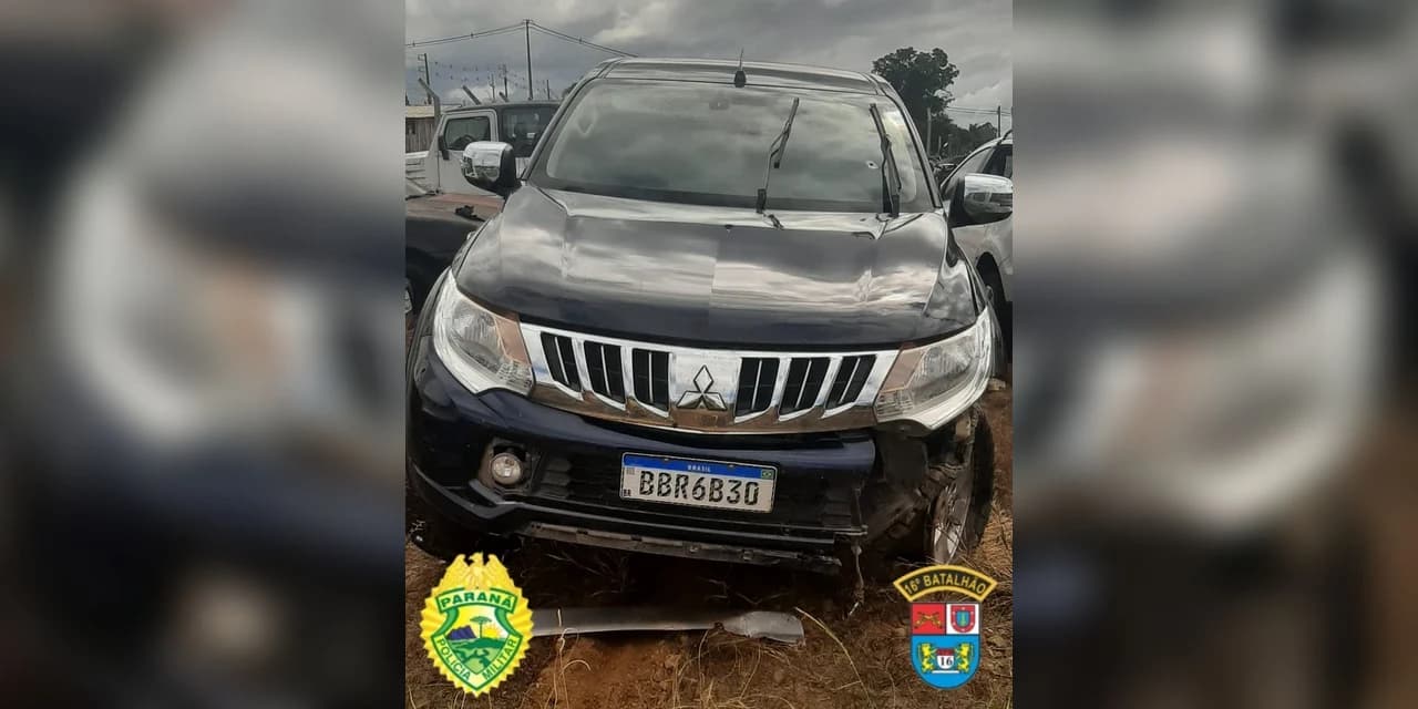 Caminhonete Triton roubada em Prudentópolis foi encontrada na Nova Galícia
