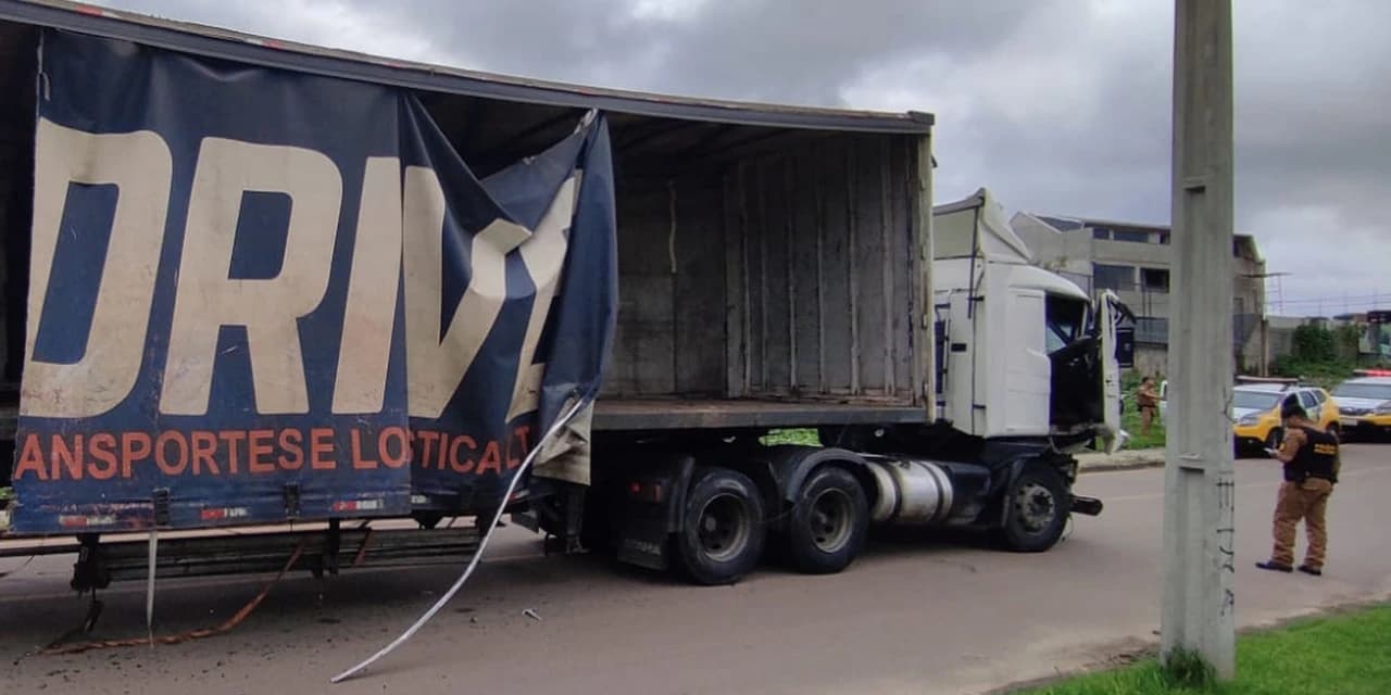 Polícia Militar prende motorista de caminhão que atingiu mais de 10 veículos em Curitiba