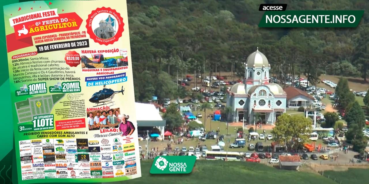 6 ª Festa do Agricultor vai contar com missa, Super Show de Prêmios e animação de Os 4 Gaudérios