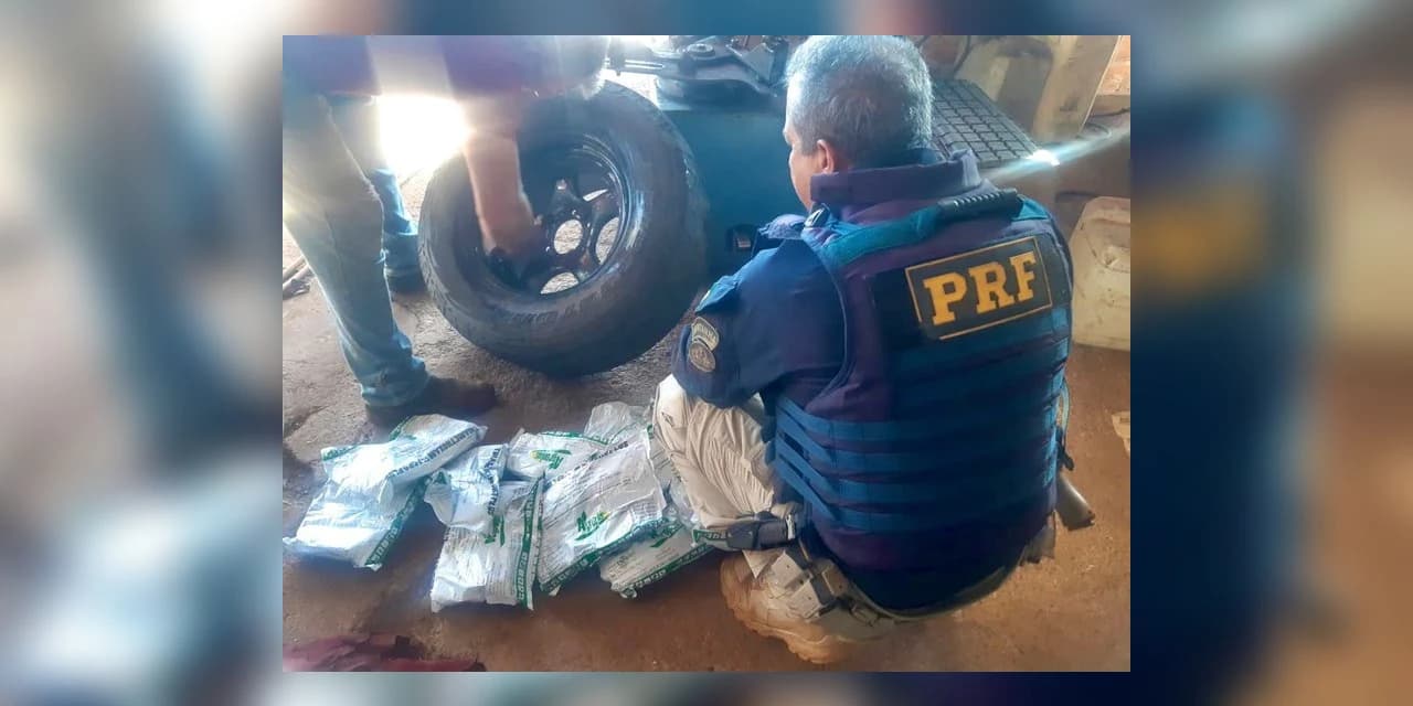 PRF apreende agrotóxicos em estepe e tanque de carro, no Paraná