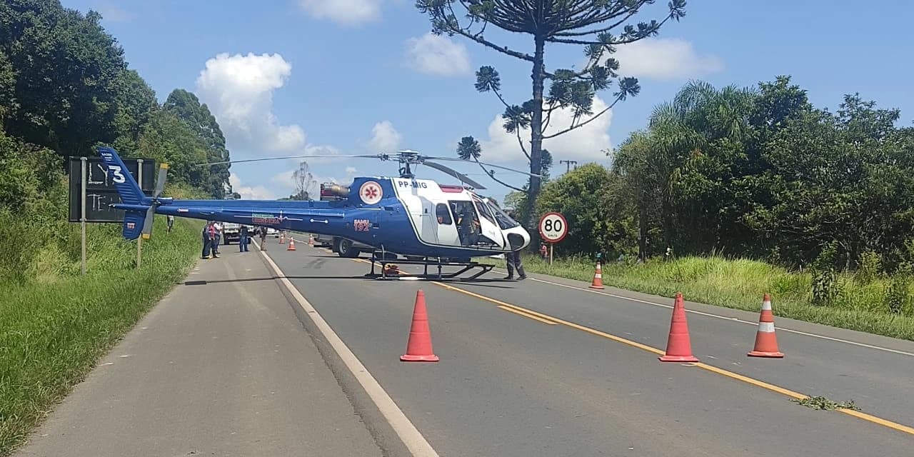 Motociclista fica gravemente ferido em acidente na BR 373, em Prudentópolis