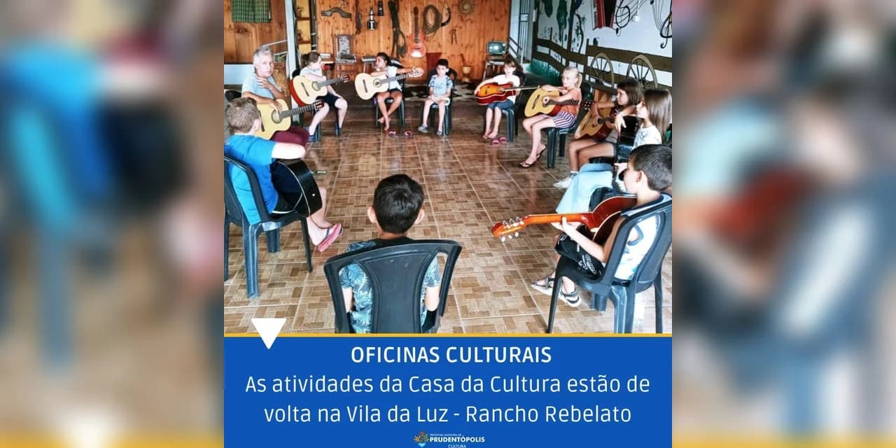 Casa da Cultura oferece oficinas de música e dança gratuitas no Rancho Rebelato