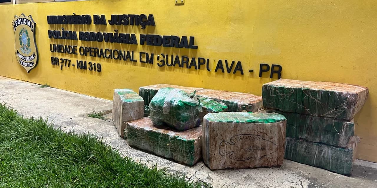 PRF em Guarapuava apreende 221 quilos de maconha, 6,75 quilos de haxixe e recupera veículo roubado
