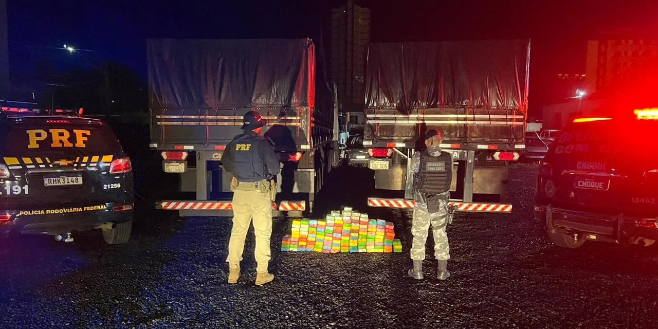 PRF apreende cerca 133 quilos de pasta base de cocaína, em Guarapuava/PR