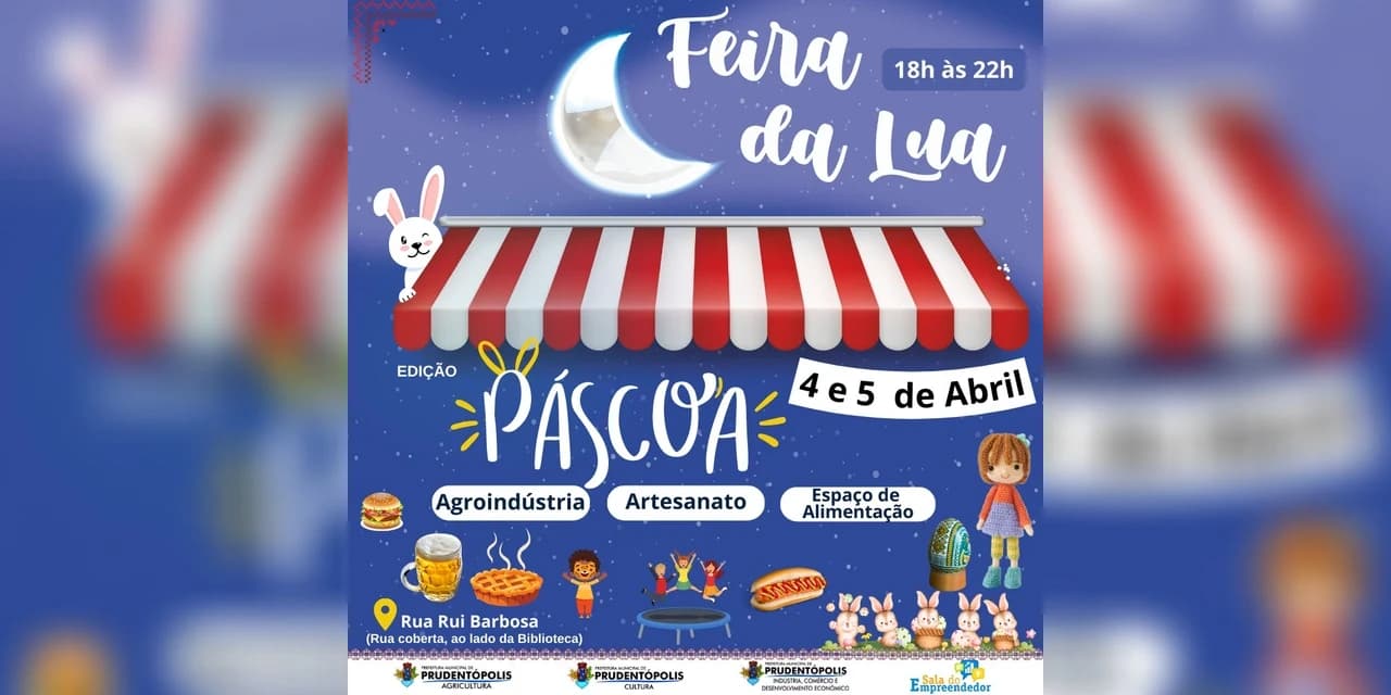 Feira da Lua edição Páscoa é na próxima terça (04) e quarta (05), na Rua Coberta