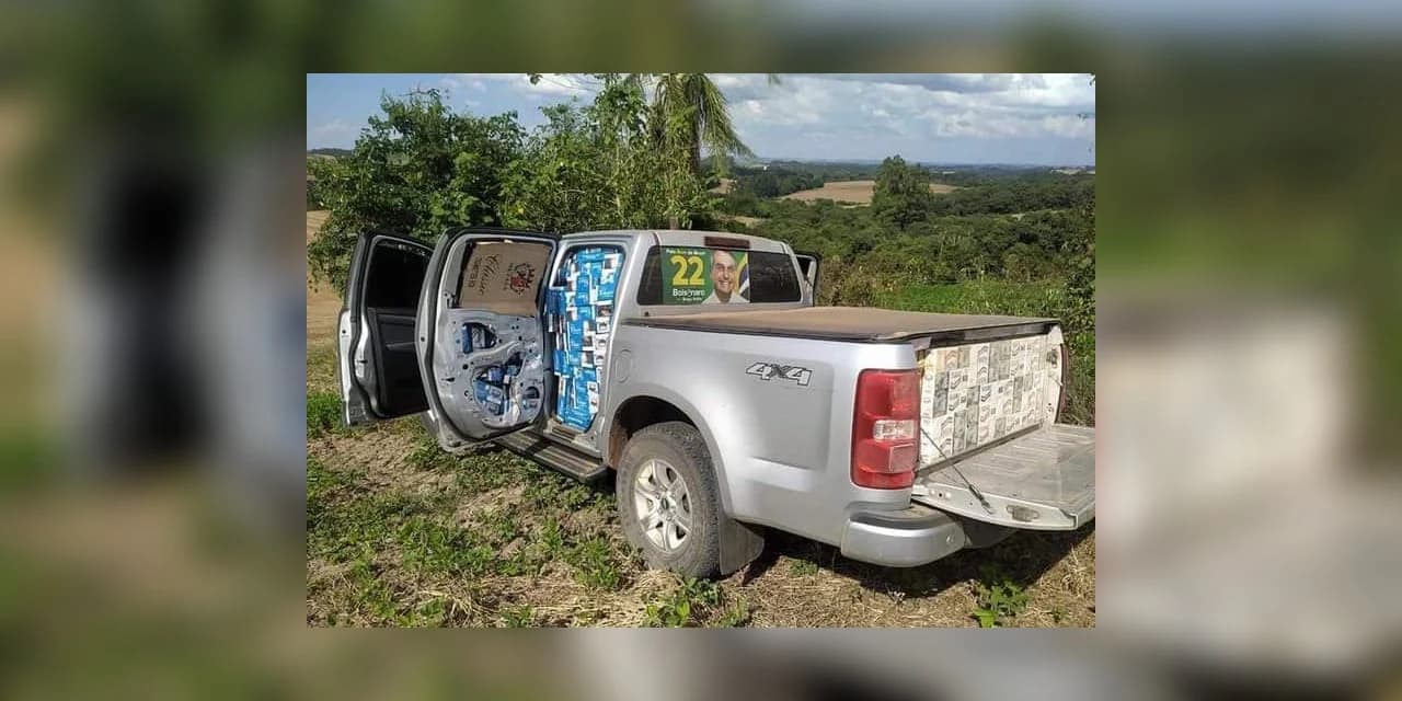 Caminhonete roubada em Cascavel é encontrada em Prudentópolis carregada de cigarros contrabandeados