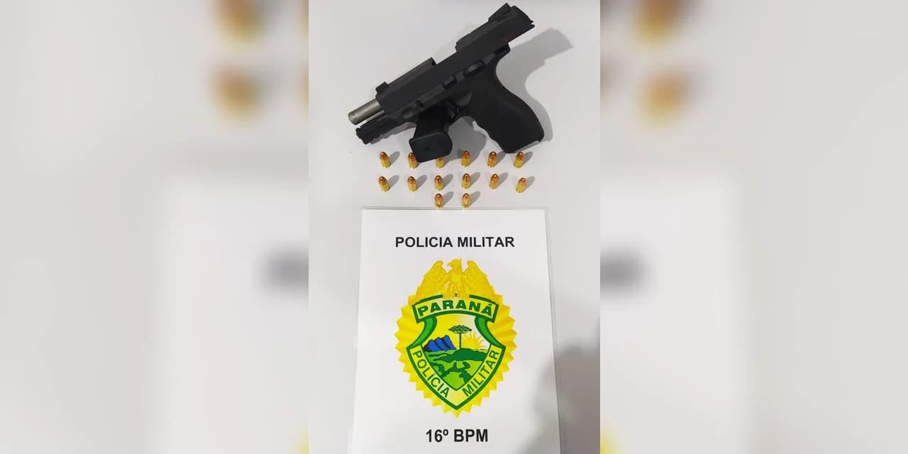 Policia militar de Prudentópolis apreende pistola Taurus 9mm durante abordagem