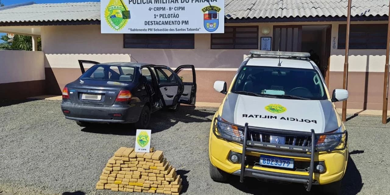 Polícia apreende mais de 70 kg de maconha, em Inácio Martins; Indivíduos teriam pegado a droga em Guarapuava