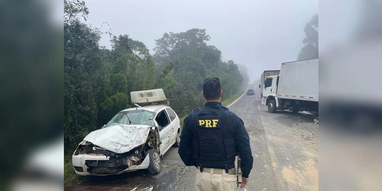 PRF atende acidente na BR 153 em Rio Azul