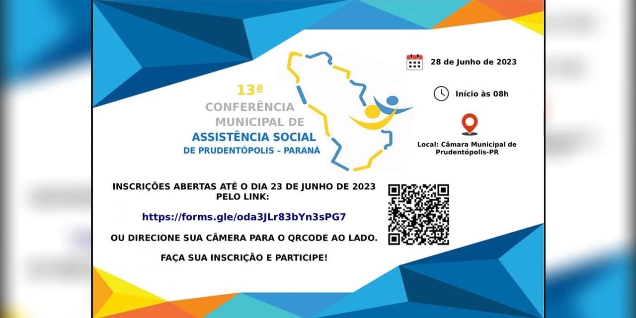Inscrições para 13ª Conferência Municipal de Assistência Social estão abertas, em Prudentópolis