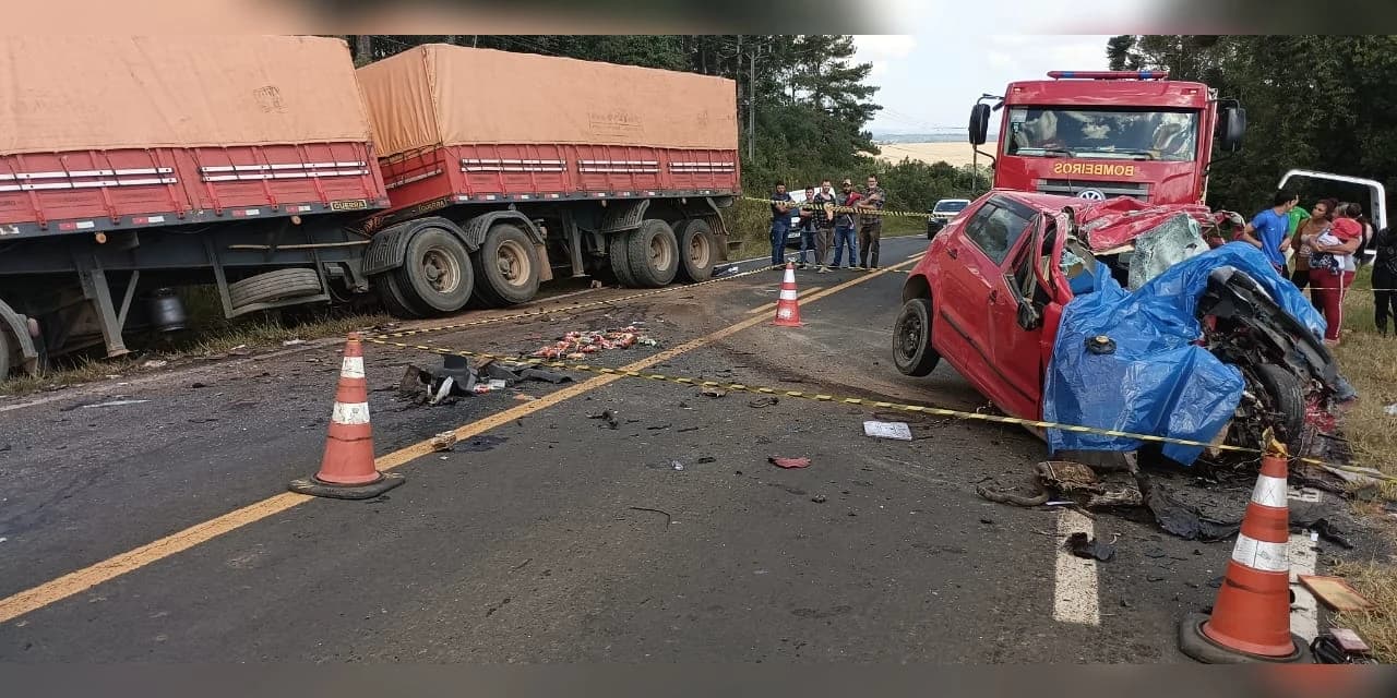 Casal morre em grave acidente na PR 438, em Teixeira Soares