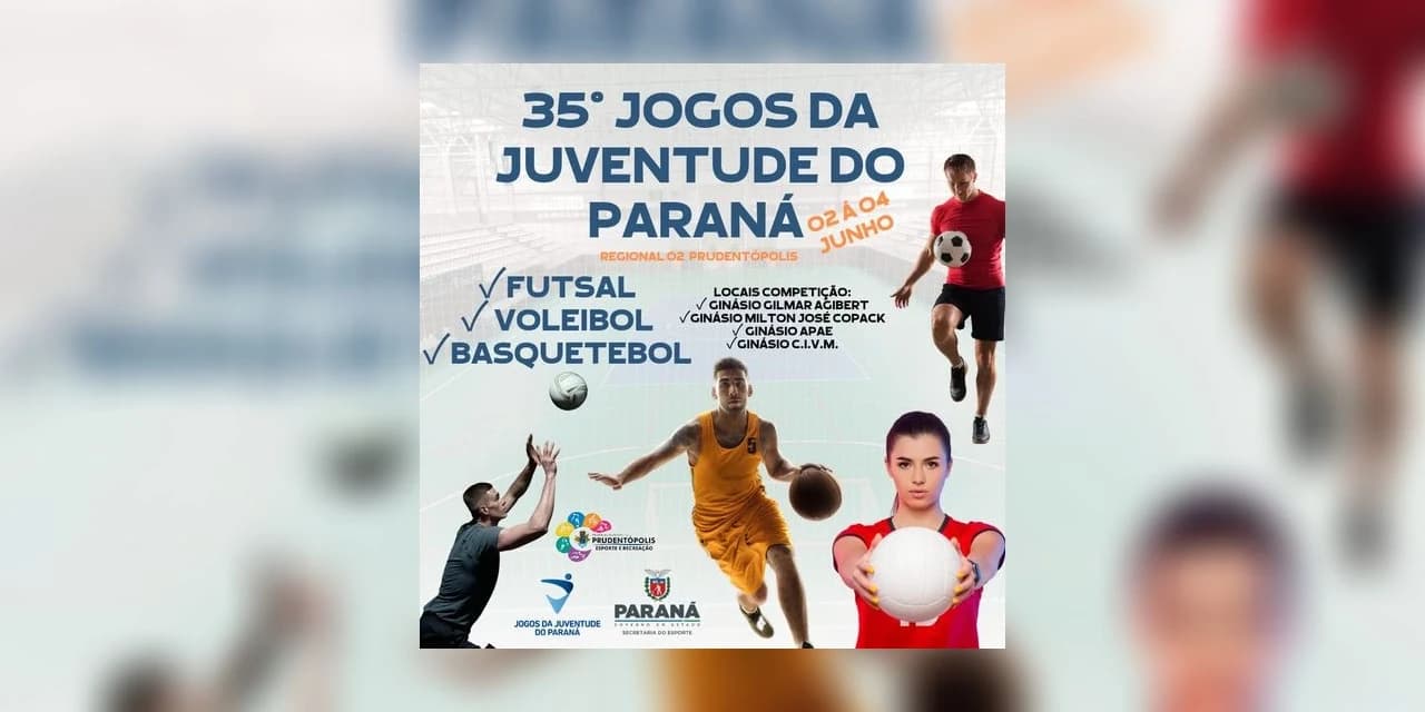 Prudentópolis vai sediar 35º Fase Regional dos Jogos da Juventude do Paraná