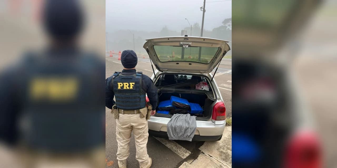 Casal é apreendido com 40kg de maconha, em Guarapuava