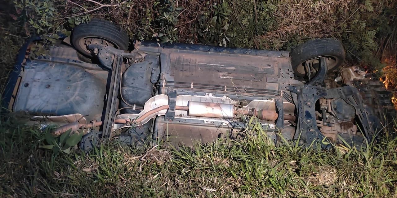 Capotamento foi registrado na estrada da Linha Esperança em Prudentópolis