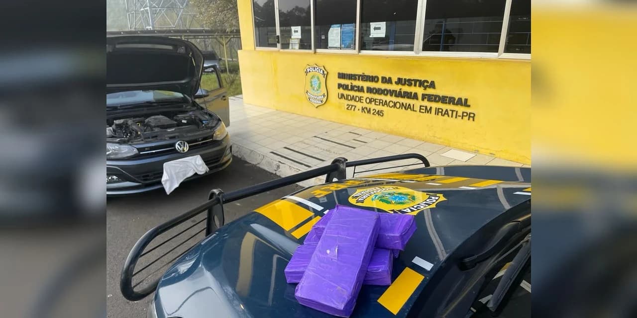 PRF apreende 4 quilos de Cloridrato de Cocaína, em Irati