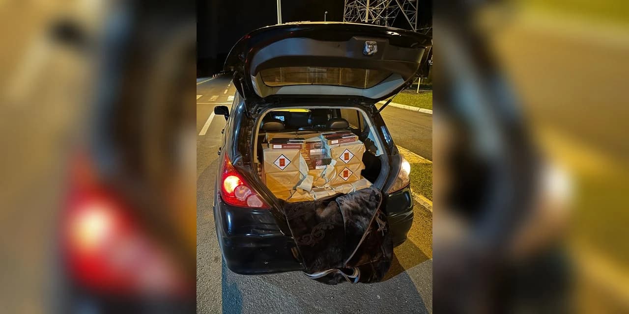 PRF apreende 2800 maços de cigarros de origem estrangeira em Irati