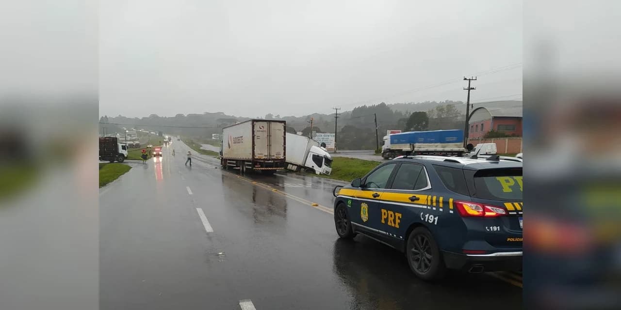Acidente na BR 277 deixa motorista ferido, em Irati