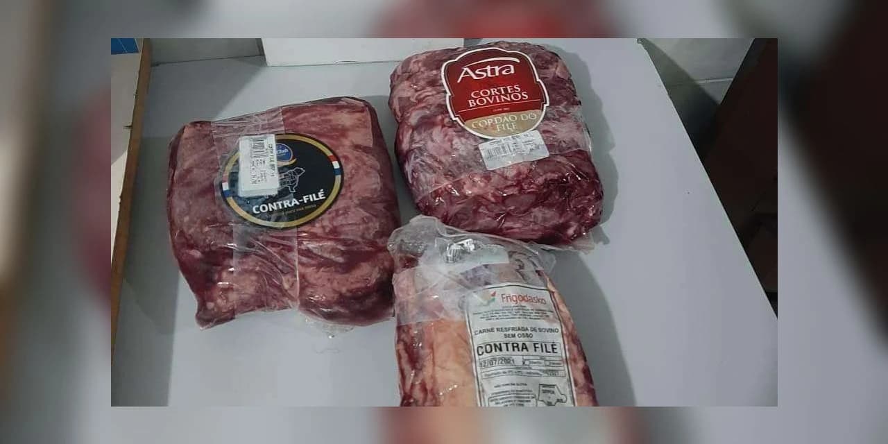 Em Prudentópolis homem é detido por segurança após furtar peças de carne e um chinelo de um supermercado