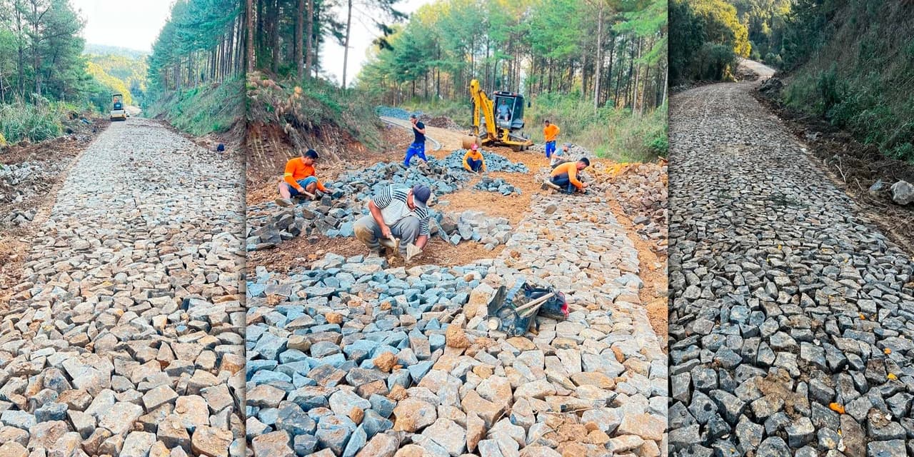 Pavimentação poliédrica em andamento beneficia comunidades de Valinhos e Ribeira, no município de Imbituva
