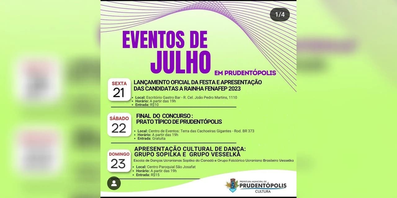 Eventos de Julho em Prudentópolis