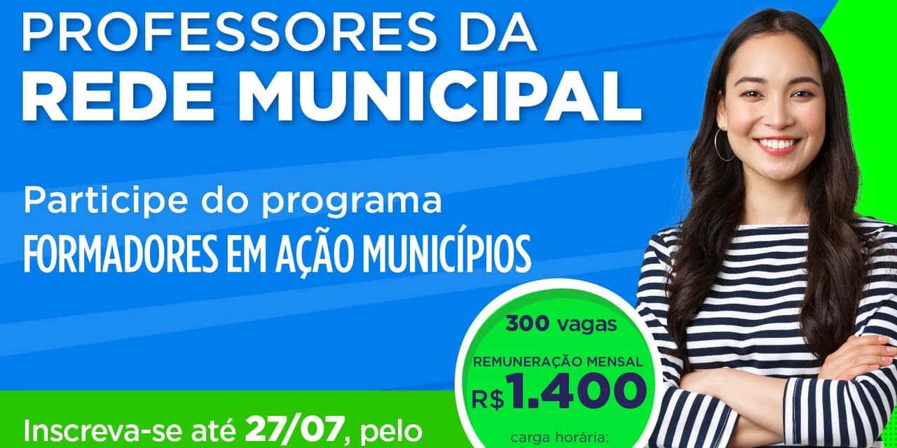 Inscrição de processo seletivo do Formadores em Ação nos Municípios é prorrogada