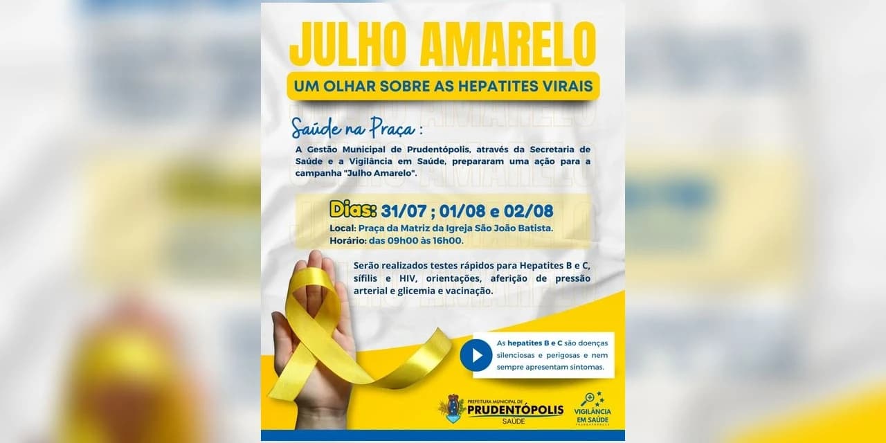 Convite à população para ações de prevenção e controle das hepatites virais em Prudentópolis