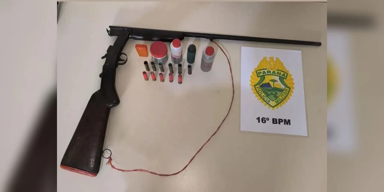 Polícia Militar apreende espingarda e munições na localidade de Pedra Branca interior de Prudentópolis