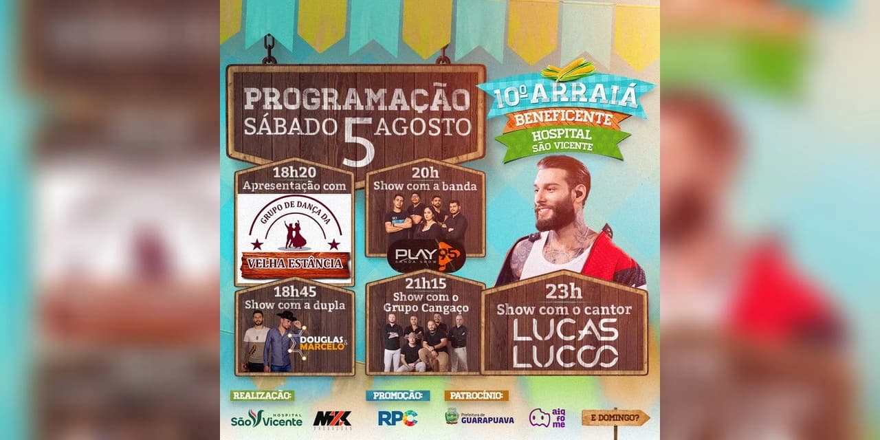 10º Arraiá beneficiante São Vicente começa nesta quinta-feira.