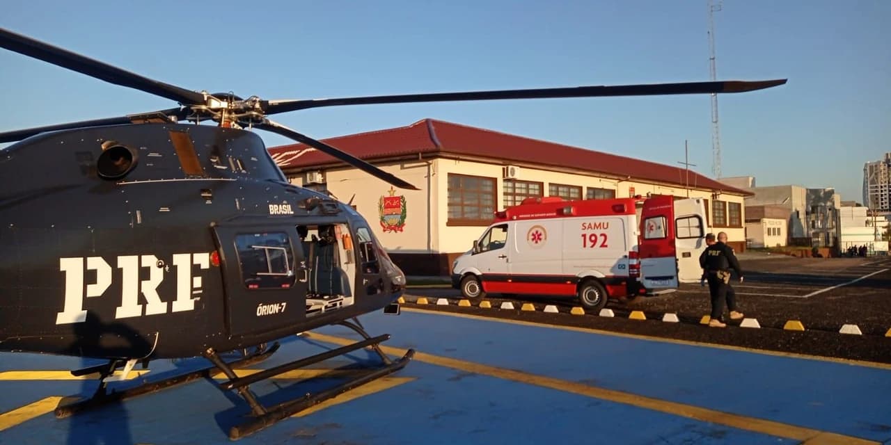 Em uma semana, novo helicóptero da PRF faz 18 atendimentos pelo SUS no Paraná