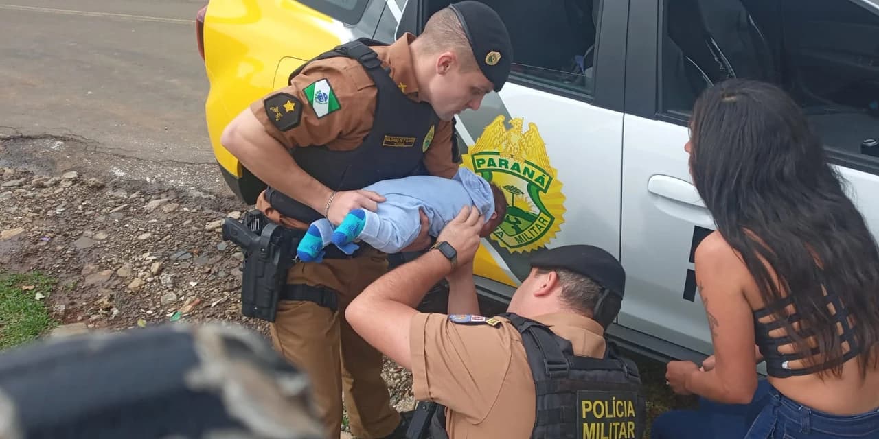 Em Guarapuava polícia militar salva bebê através da "Manobra de Heimlich"