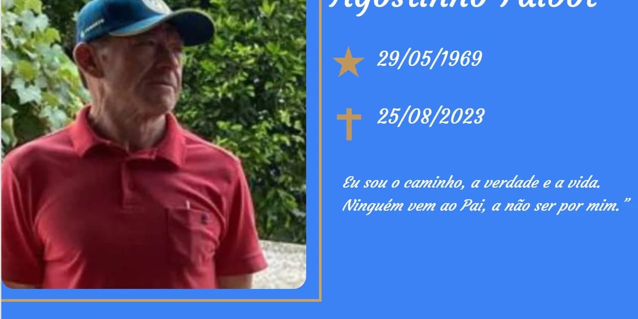É com pesar que o PAF comunica o falecimento do Sr. Agostinho Falbot aos 54 anos de idade.