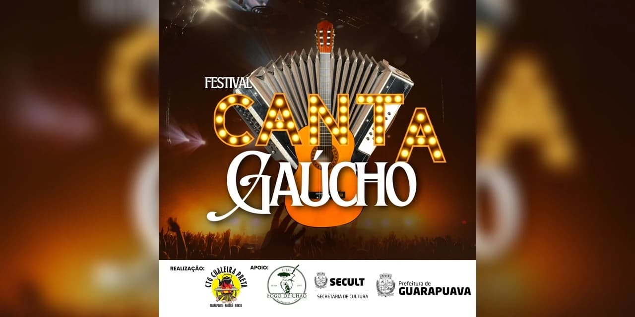 Inscrições para o º festival em Guarapuava "Canta Gaúcho" estão abertas.
