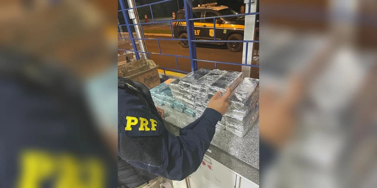 Em Irati PRF apreendeu na manhã de hoje duas mochilas de drogas totalizando 53 Kg de maconha