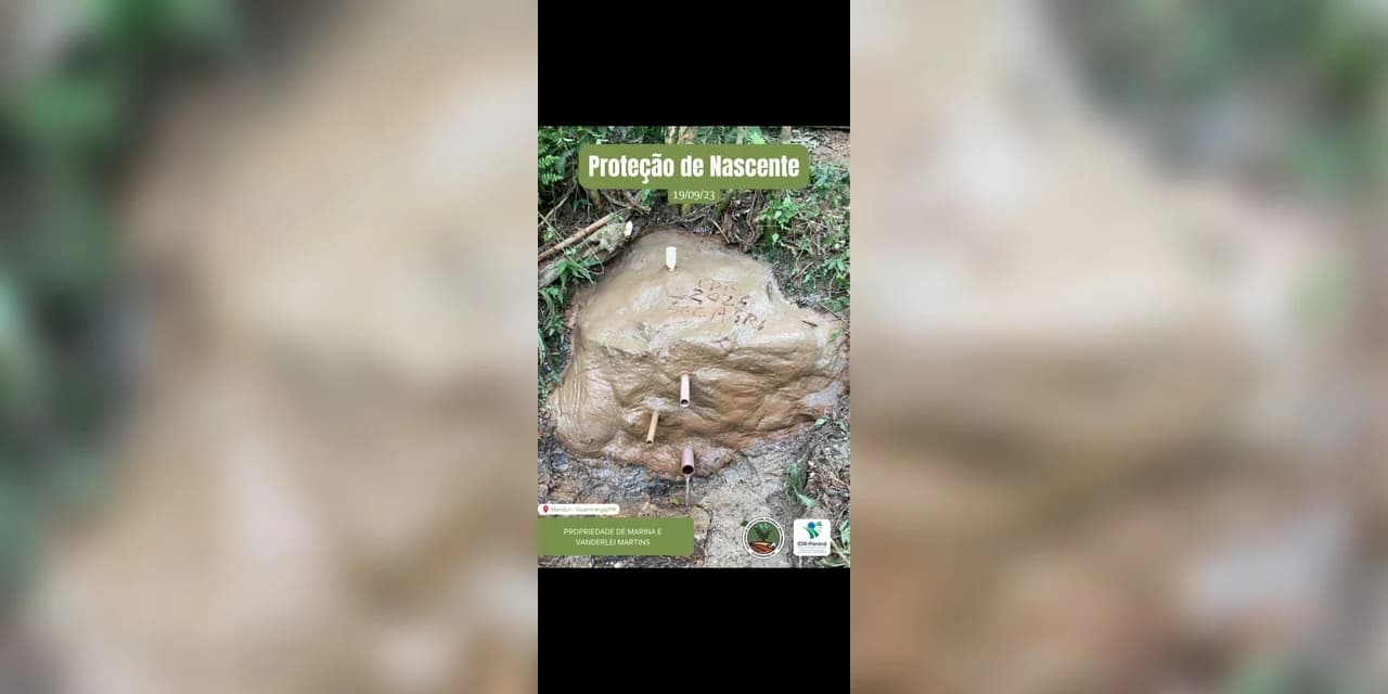 Em Guamiranga foi realizado uma proteção de nascente em uma propriedade de agricultores