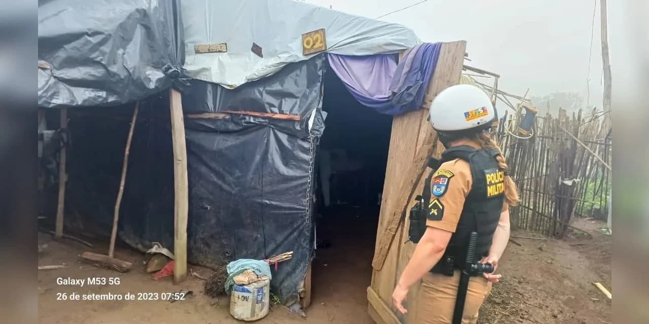 Em Guarapuava policiais do 16º Bpm realizam operação de reintegração de posse no Distrito do Guará